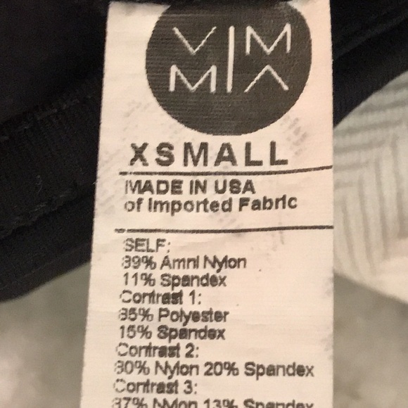 Vimmia Bumble Panel Crop Leggings Womens Size XS Black White Made in USA Yoga - Picture 7 of 12